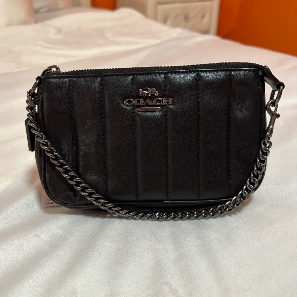 Coach Black Leather Wristlet/Mini Purse